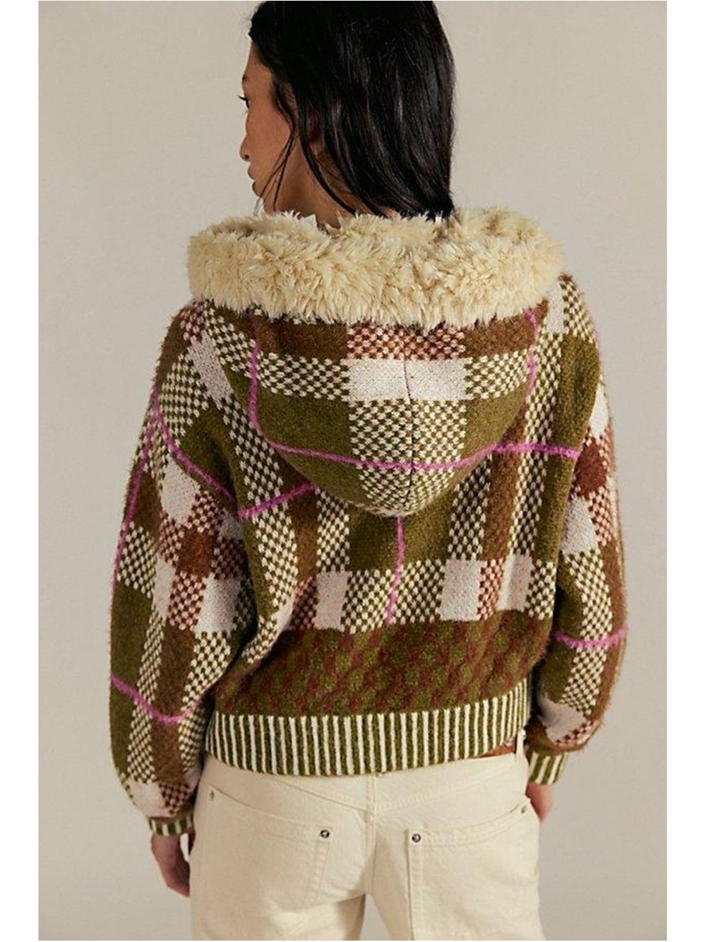 Free People Namesake Fur Lined Zip-Up Hoodie Sweater Medium - Picture 8 of 13